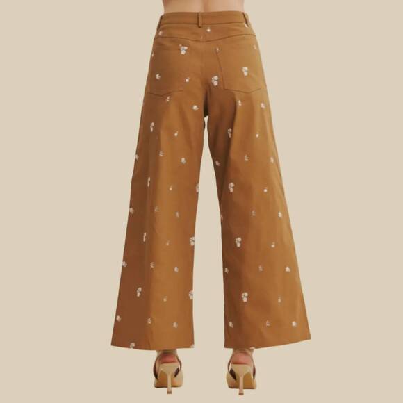 NEW IN FEBRUARY nelli floral pants in camel - Picture 3 of 3